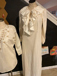1980s Flannel Night Dress - Cream