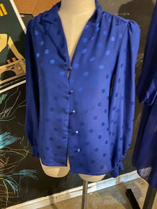 1980s Blue Sheer Button-Up