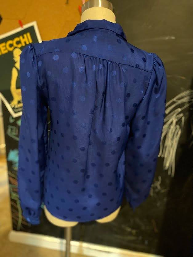 1980s Blue Sheer Button-Up