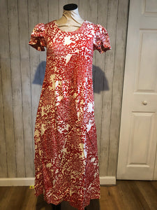 1970s Smocked Red Maxi Dress from Spain