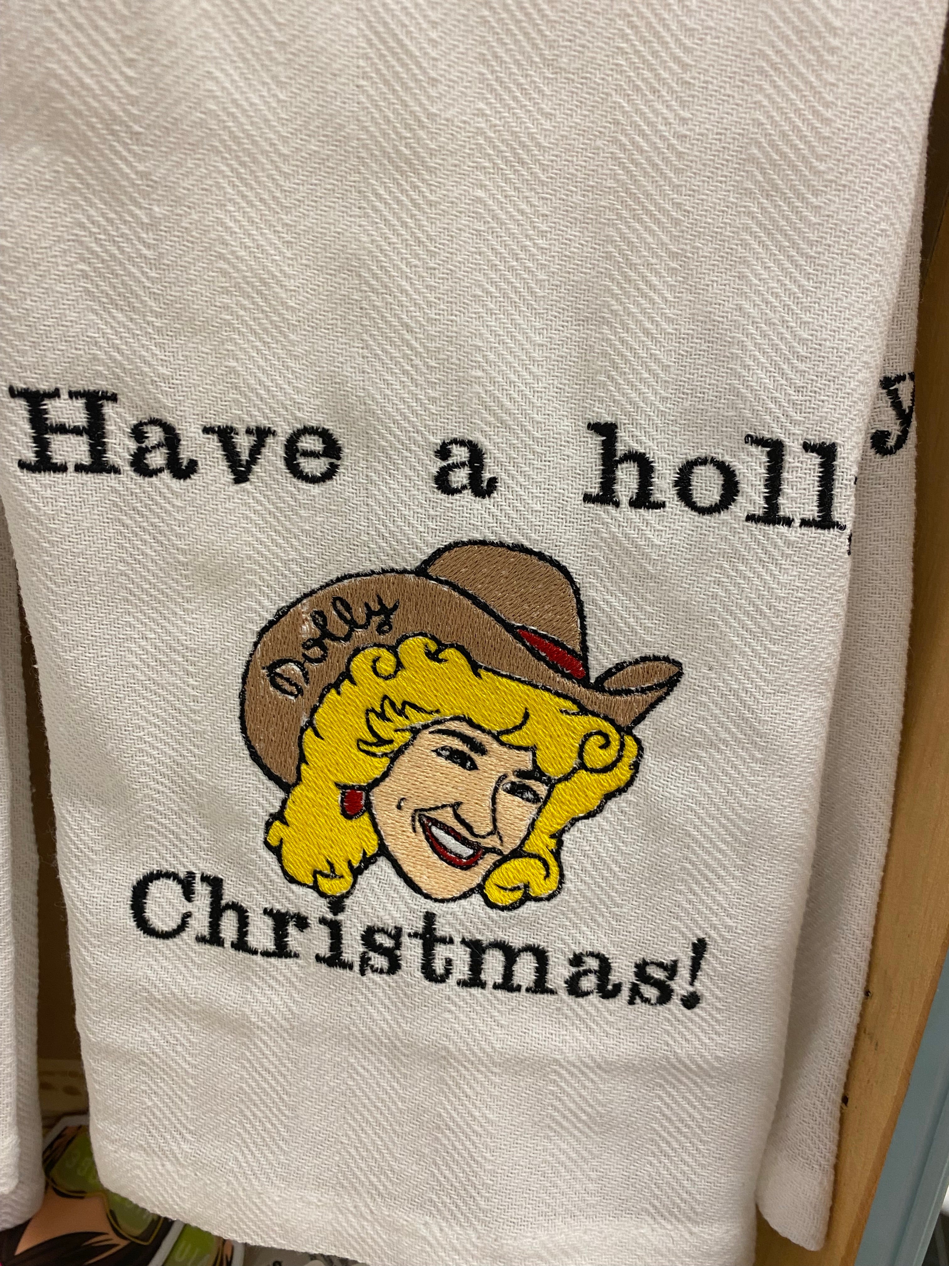 Holly Dolly Christmas Towel