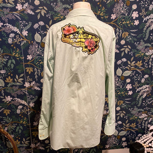 Embroidered Moth Button-Down - Green