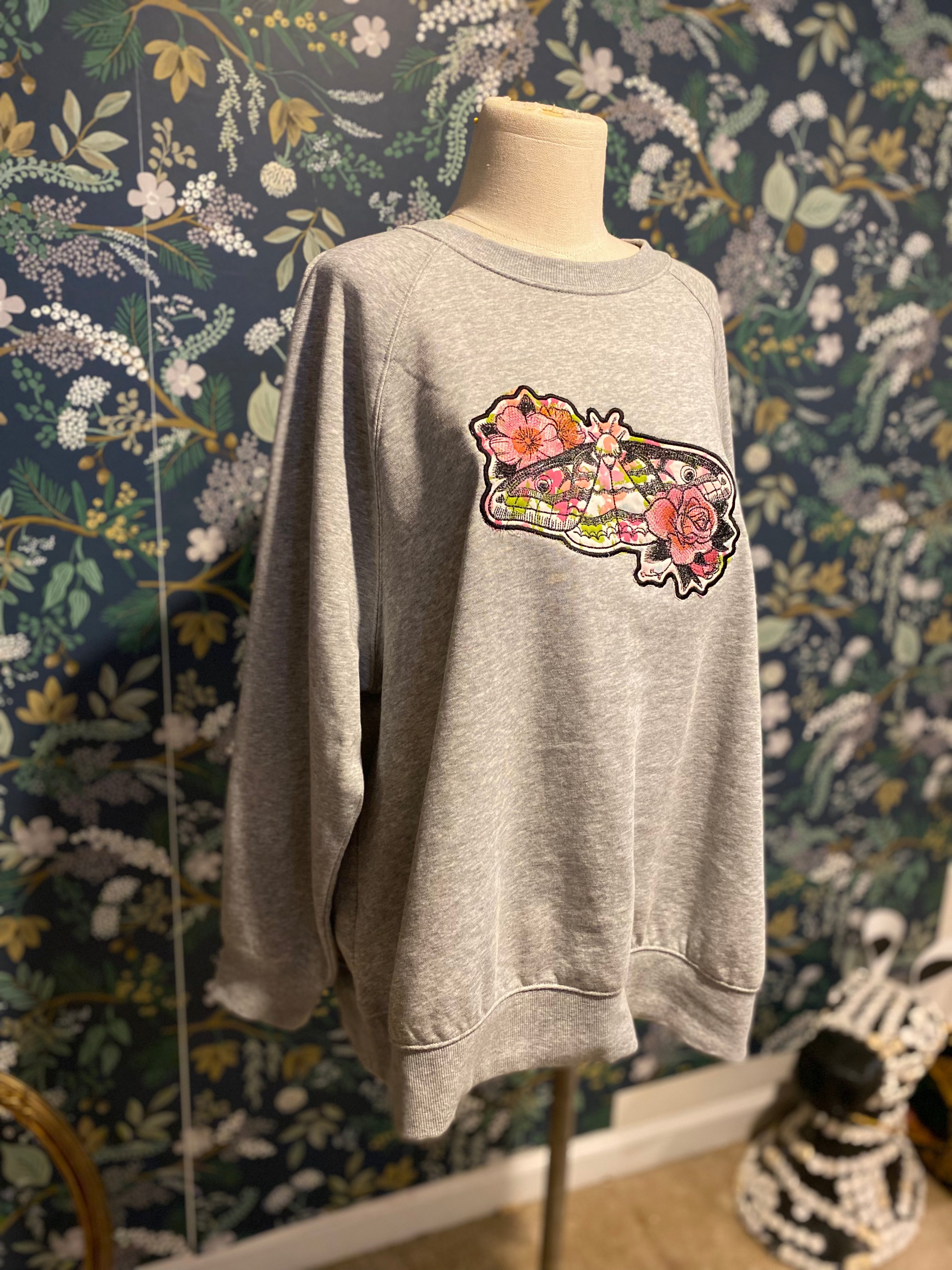 Embroidered Moth Sweatshirt - L