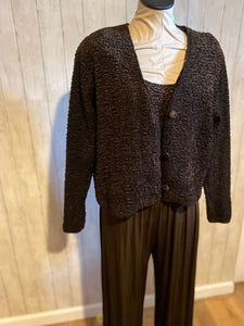 1980s Brown Sweater with shoulder pads