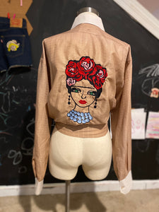 Embroidered 1970s Custom Button-Up -Frida