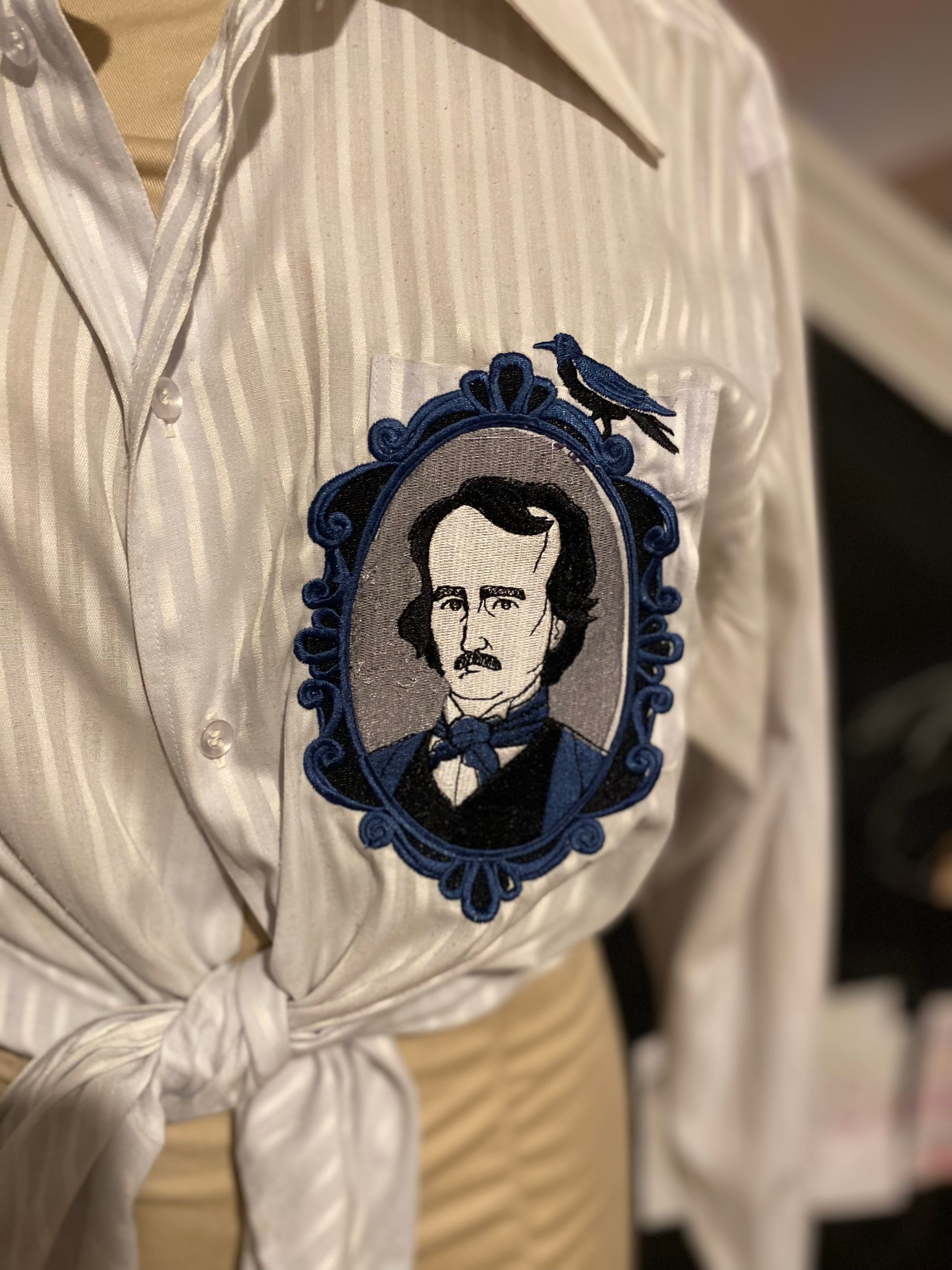 Embroidered 1970s Poe Button-Down
