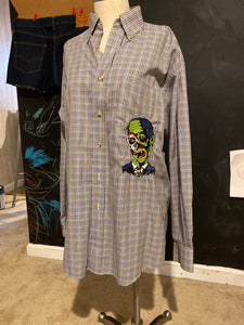 Embroidered Modern Zombie Button-Down